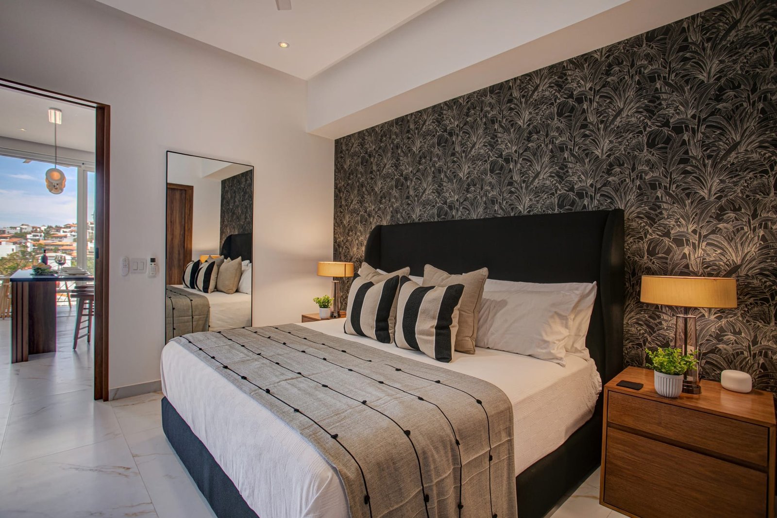 Bright living area at D’Vine 603 with ocean view in Puerto Vallarta’s Romantic Zone