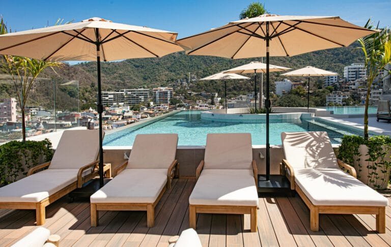 Modern kitchen and dining at D’Vine 603 near Los Muertos Beach in Puerto Vallarta